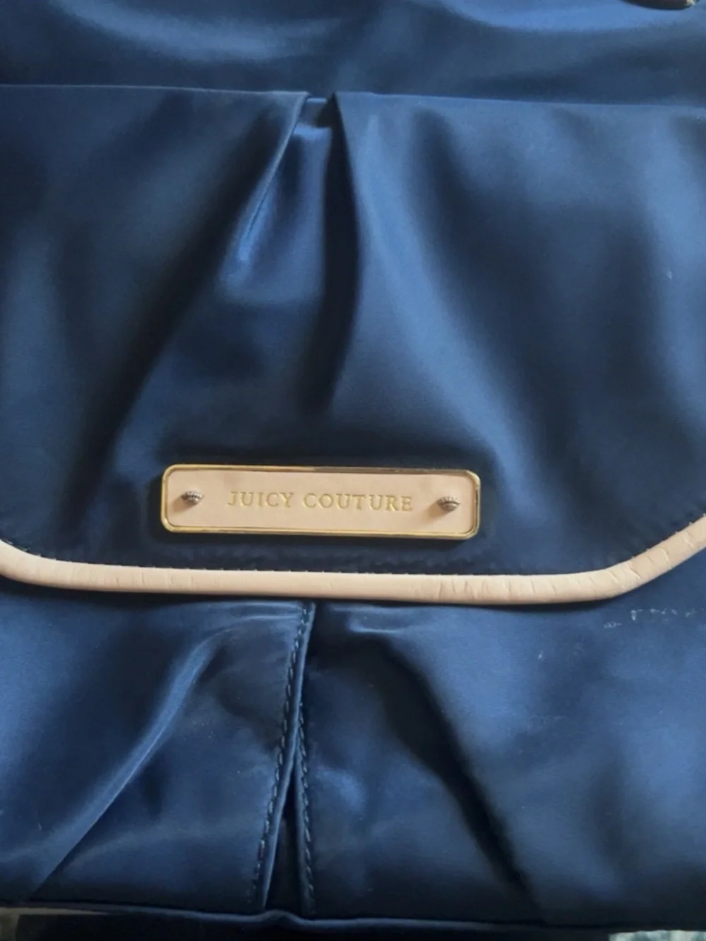 Juicy Couture Navy and Cream Trim Tote Laptop Bag